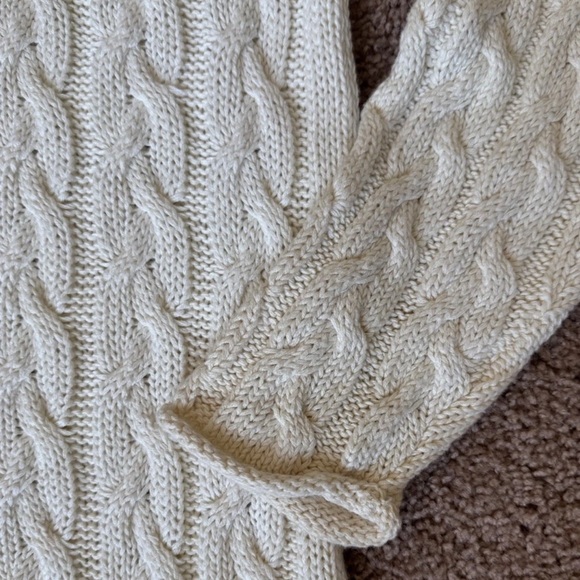 Vtg Yohji Yamamoto Cable Knit Ramie Cream Tassle Dress Long Sleeve Sz.Med. 90's - Picture 5 of 11